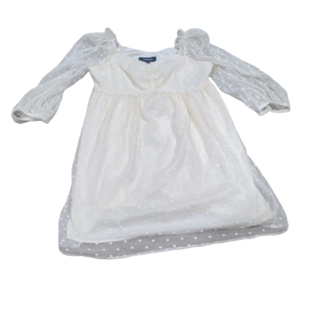 ModCloth White Polkadot Dress long sleeve mini dress NWT size medium